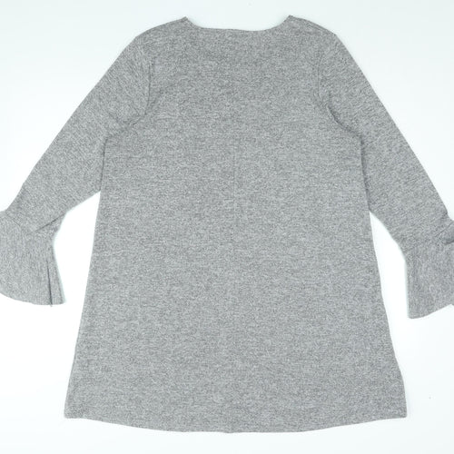 Quiz Womens Grey Polyester Shift Size 16 Round Neck Pullover