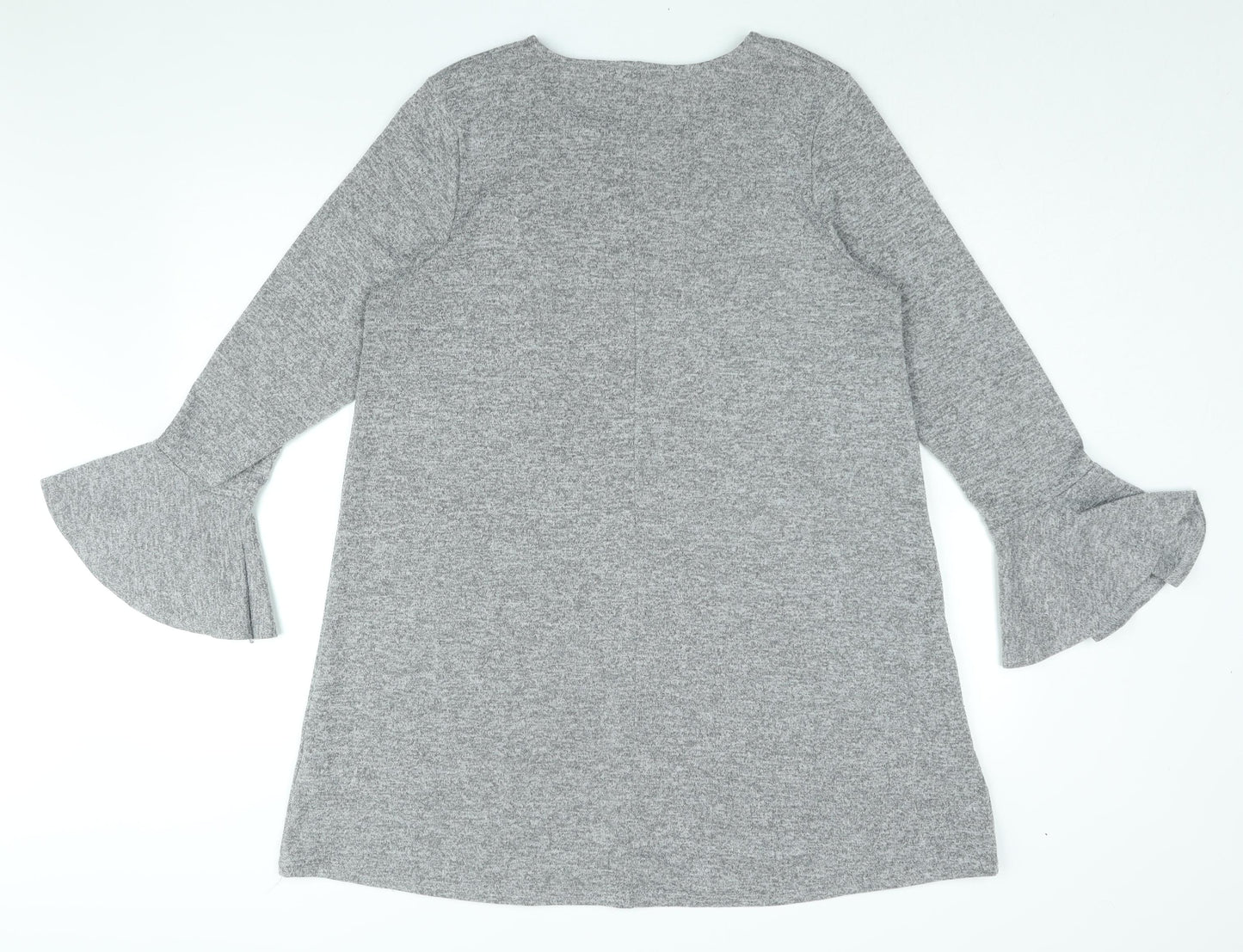 Quiz Womens Grey Polyester Shift Size 16 Round Neck Pullover