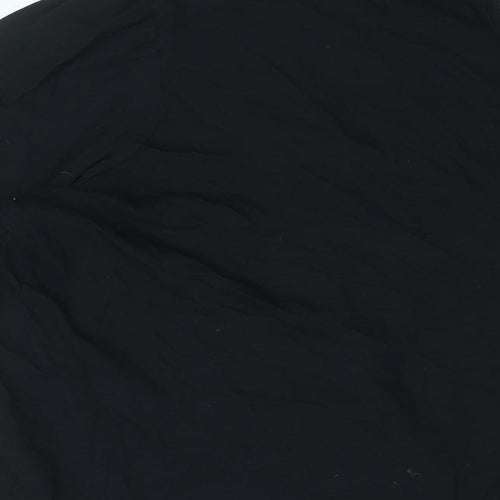 Marks and Spencer Womens Black Cotton Basic T-Shirt Size 14 Round Neck