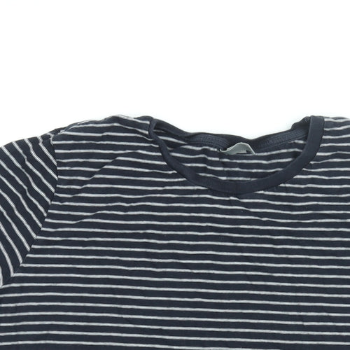 ASOS Womens Blue Striped Cotton Basic T-Shirt Size 12 Round Neck