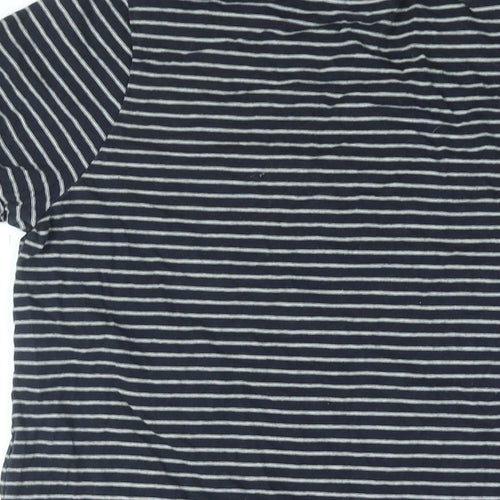 ASOS Womens Blue Striped Cotton Basic T-Shirt Size 12 Round Neck