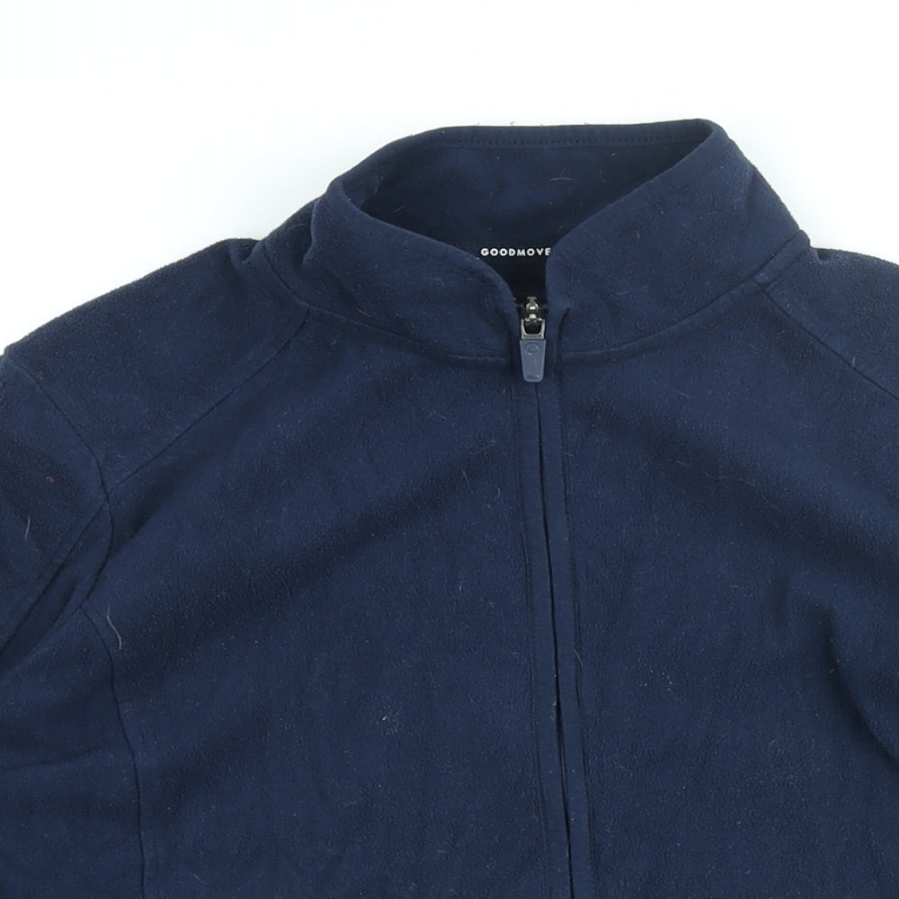 GOODMOVE Womens Blue Polyester Full Zip Sweatshirt Size 14 Zip