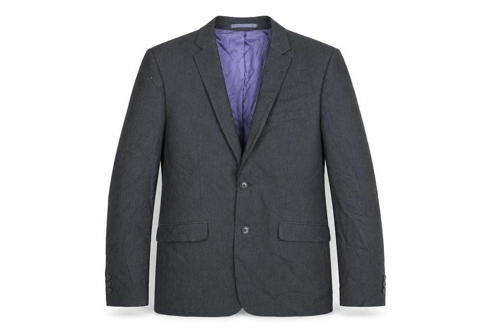 Front view of Marks & Spencer men’s grey polyester jacket suit jacket, size 40, regular