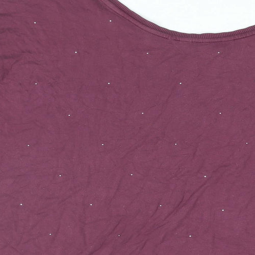 NEXT Womens Purple Viscose Basic T-Shirt Size 10 Round Neck