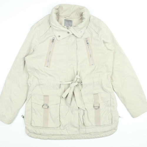NEXT Womens Beige Jacket Coat Size 14 Zip