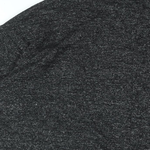 Yours Womens Black Viscose Basic T-Shirt Size 16 Round Neck - Lips, Sequins