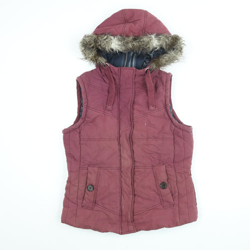 Marks and Spencer Womens Pink Gilet Coat Size 10 Zip