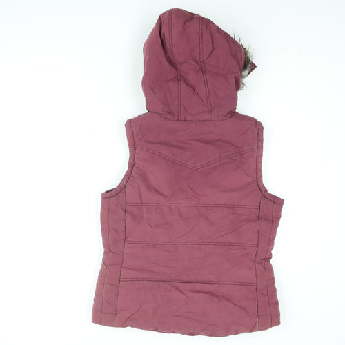 Marks and Spencer Womens Pink Gilet Coat Size 10 Zip