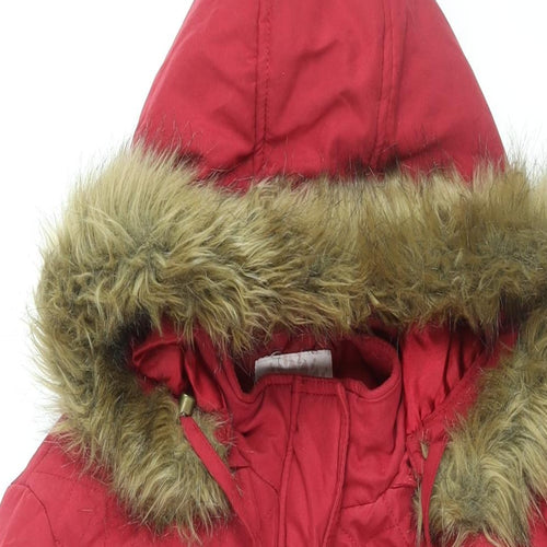 BHS Womens Red Overcoat Coat Size 18 Zip