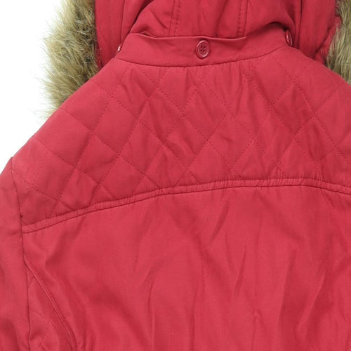 BHS Womens Red Overcoat Coat Size 18 Zip