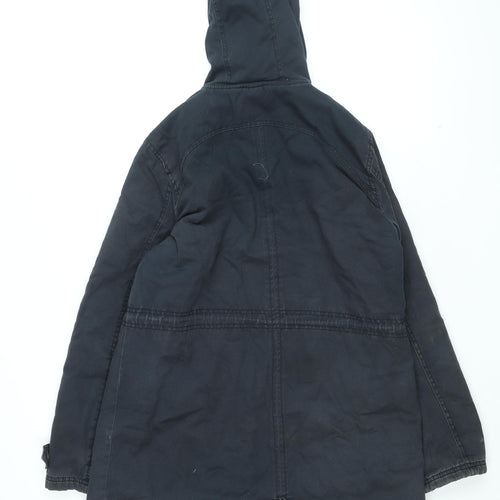 New Look Womens Blue Overcoat Coat Size 12 Zip