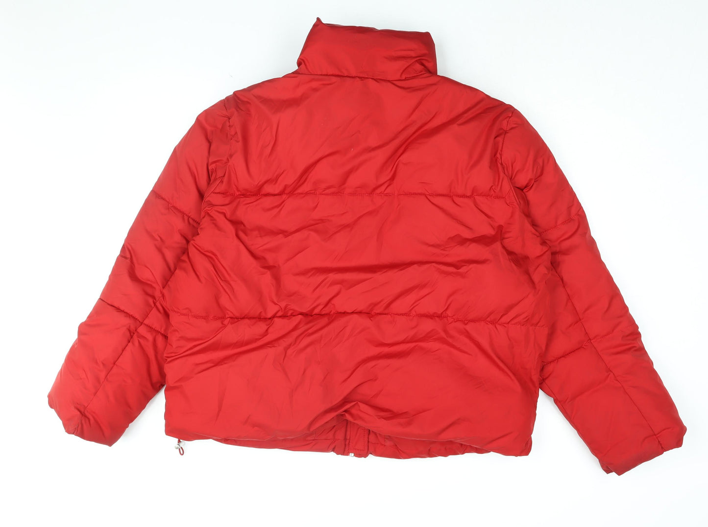 New Look Womens Red Puffer Jacket Coat Size L Zip