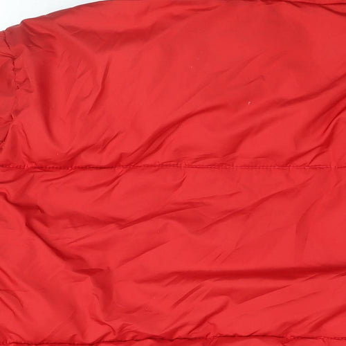 New Look Womens Red Puffer Jacket Coat Size L Zip