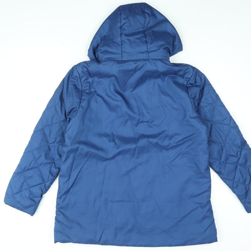 Anne De Lancay Womens Blue Jacket Coat Size M Zip