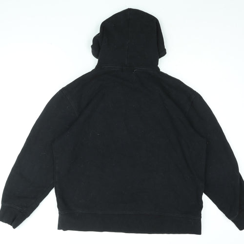 Topman Mens Black Cotton Pullover Hoodie Size L