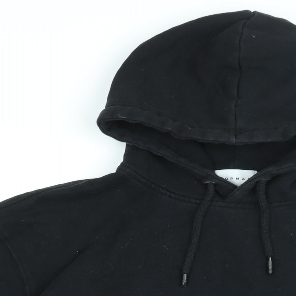 Topman Mens Black Cotton Pullover Hoodie Size L