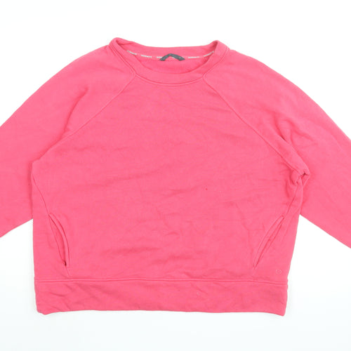 GOODMOVE Womens Pink Cotton Pullover Sweatshirt Size 14 Pullover