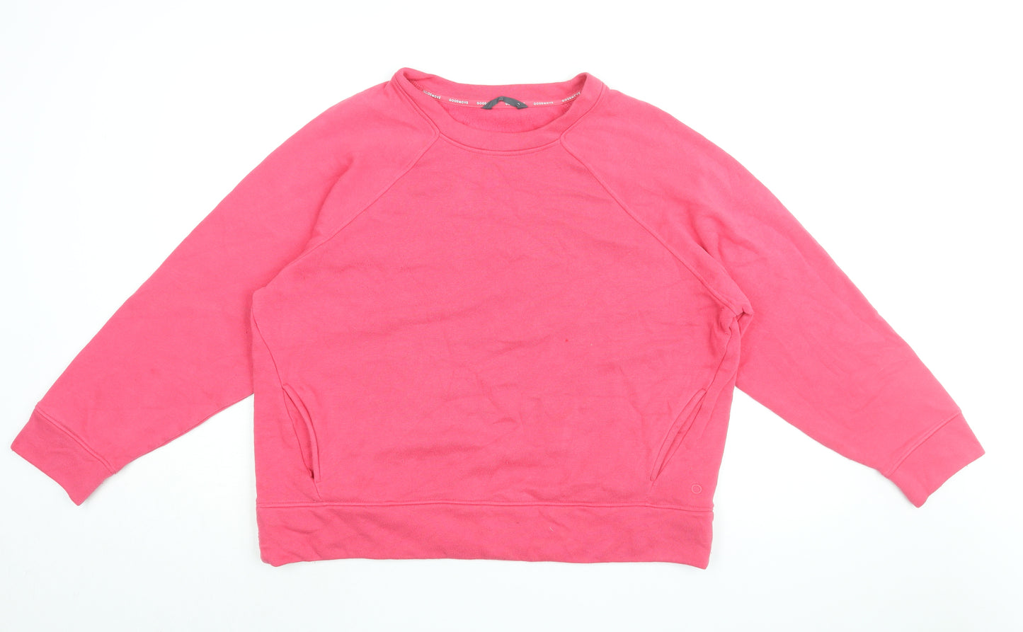 GOODMOVE Womens Pink Cotton Pullover Sweatshirt Size 14 Pullover