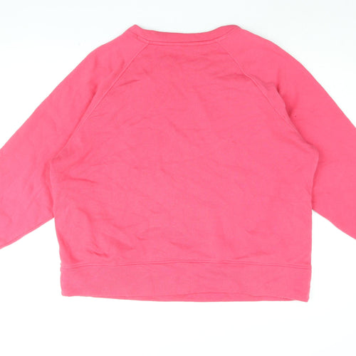 GOODMOVE Womens Pink Cotton Pullover Sweatshirt Size 14 Pullover