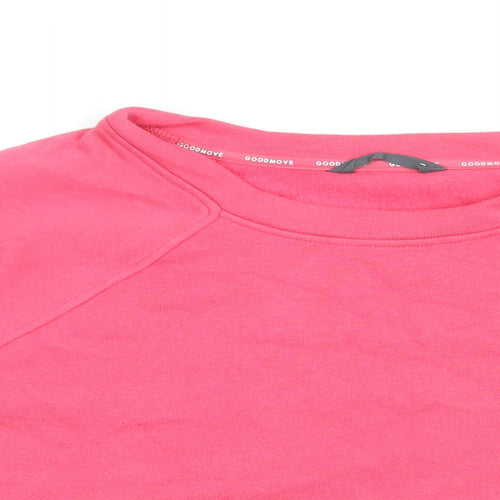 GOODMOVE Womens Pink Cotton Pullover Sweatshirt Size 14 Pullover