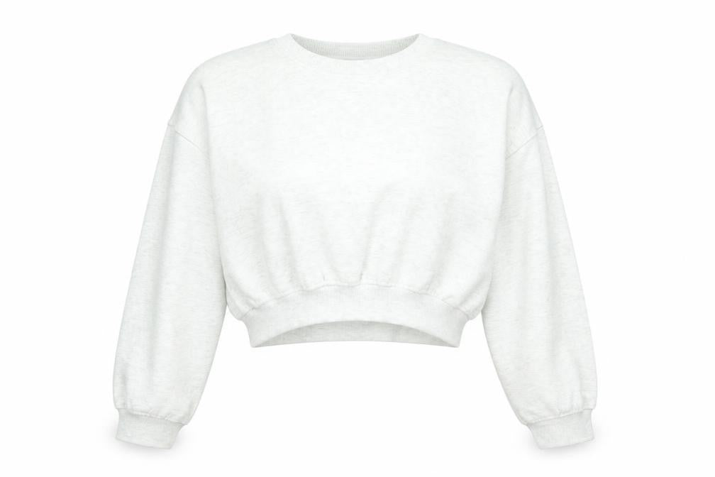 Front view of Zara women’s grey cotton pullover sweatshirt, size L, pullover