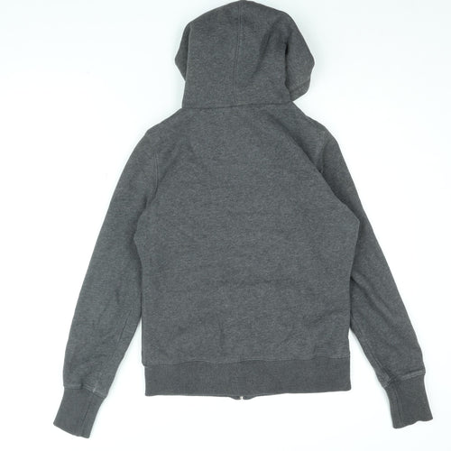 H&M Womens Grey Cotton Full Zip Hoodie Size M Zip