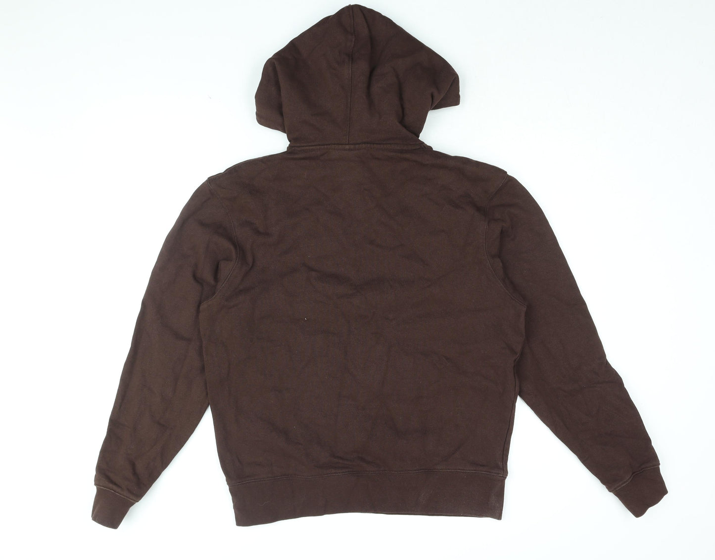 Zara Mens Brown Cotton Pullover Hoodie Size S