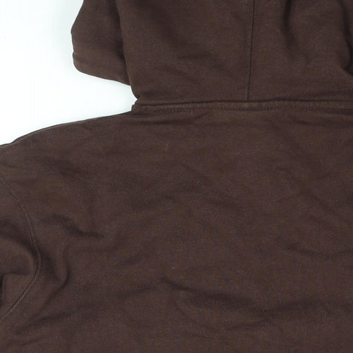 Zara Mens Brown Cotton Pullover Hoodie Size S