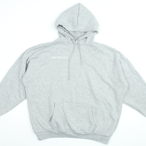 PRETTYLITTLETHING Womens Grey Cotton Pullover Hoodie Size M Pullover - Balanced Lifestyle