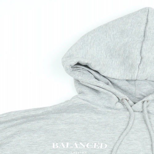 PRETTYLITTLETHING Womens Grey Cotton Pullover Hoodie Size M Pullover - Balanced Lifestyle