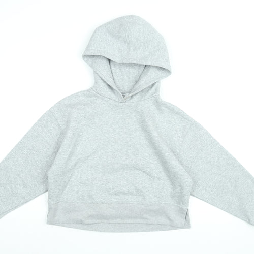 Zara Womens Grey Cotton Pullover Hoodie Size S Pullover