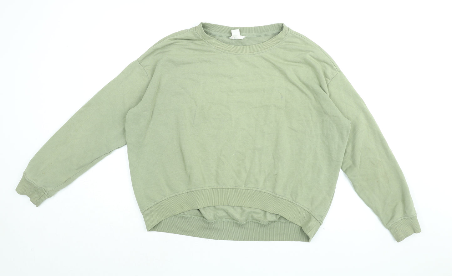 H&M Womens Green Cotton Pullover Sweatshirt Size M Pullover