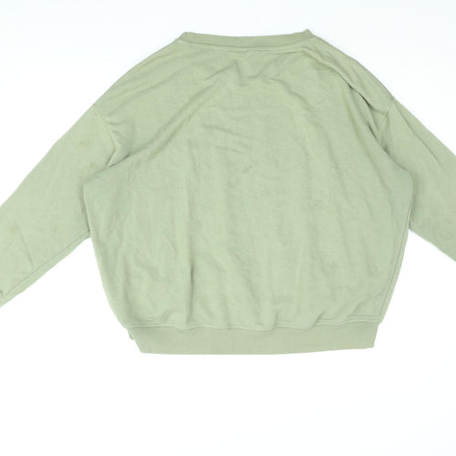 H&M Womens Green Cotton Pullover Sweatshirt Size M Pullover