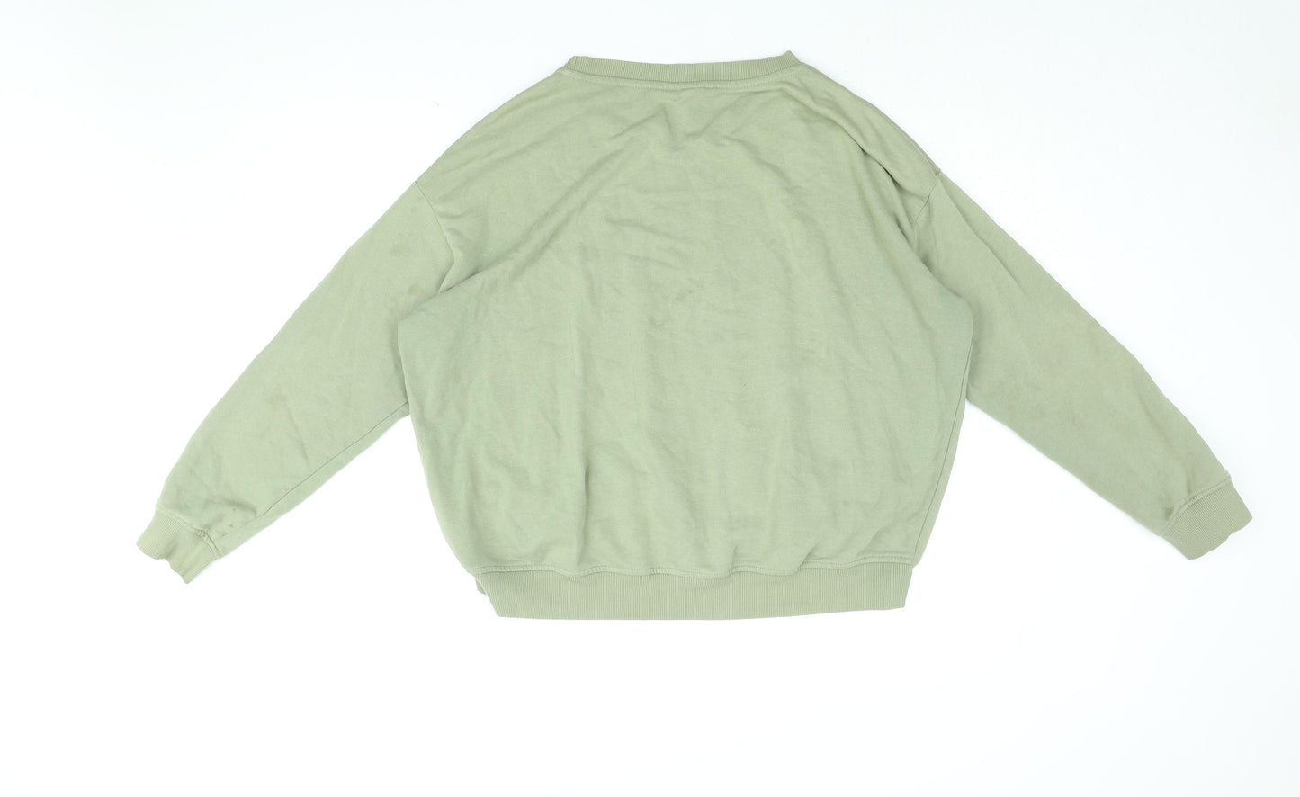 H&M Womens Green Cotton Pullover Sweatshirt Size M Pullover