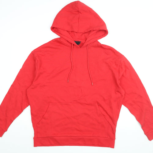 ASOS Mens Red Cotton Pullover Hoodie Size L - Actual Health & Wellbeing