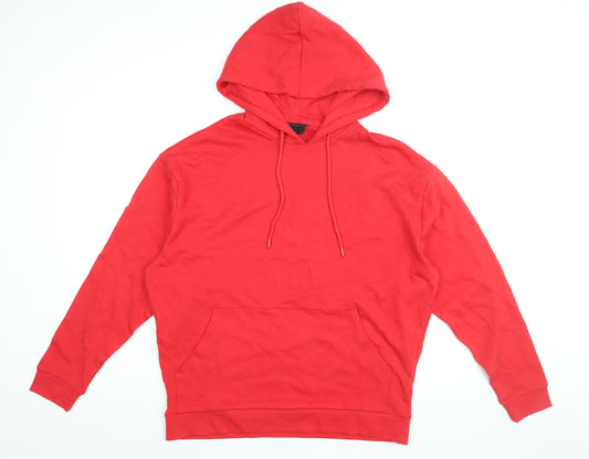 ASOS Mens Red Cotton Pullover Hoodie Size L - Actual Health & Wellbeing