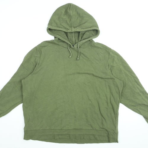 Marks and Spencer Womens Green Cotton Pullover Hoodie Size 18 Pullover