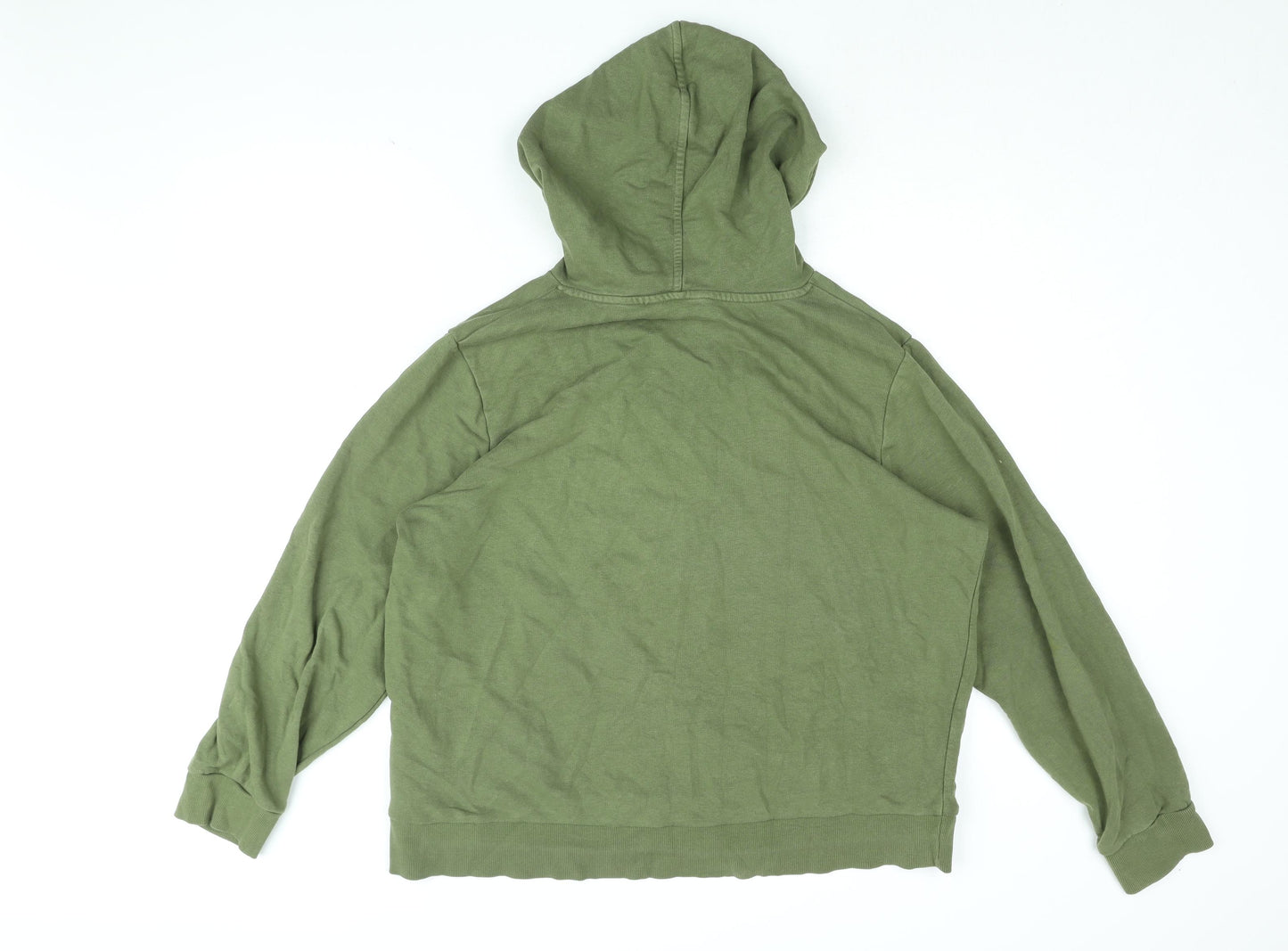 Marks and Spencer Womens Green Cotton Pullover Hoodie Size 18 Pullover