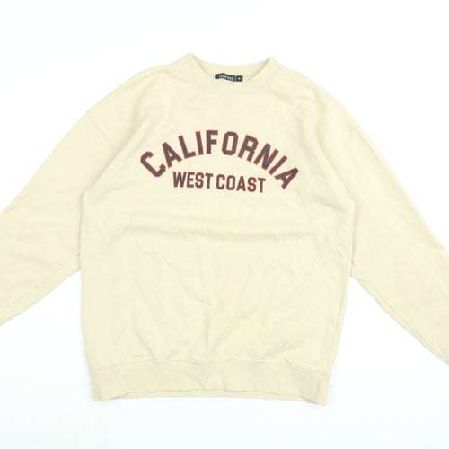 Boohoo Womens Beige Cotton Pullover Sweatshirt Size S Pullover - California West Coast