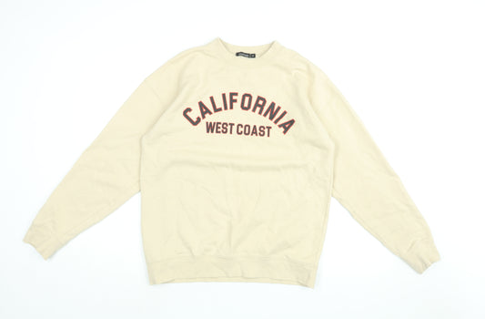 Boohoo Womens Beige Cotton Pullover Sweatshirt Size S Pullover - California West Coast