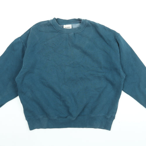 Pull&Bear Womens Blue Cotton Pullover Sweatshirt Size S Pullover