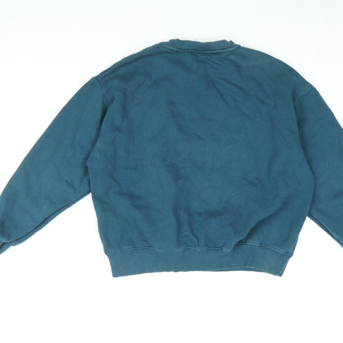 Pull&Bear Womens Blue Cotton Pullover Sweatshirt Size S Pullover