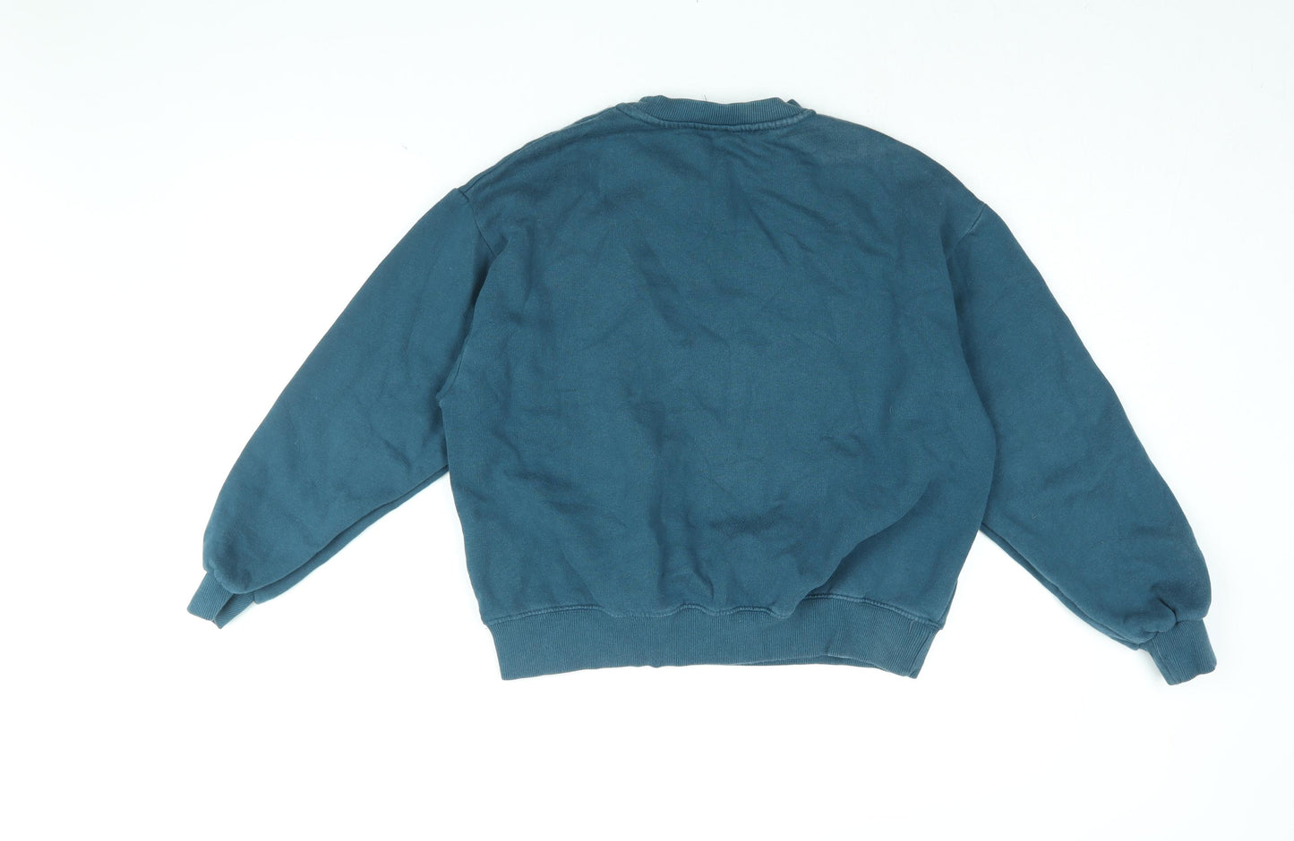 Pull&Bear Womens Blue Cotton Pullover Sweatshirt Size S Pullover