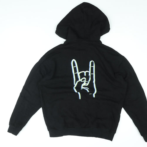 ASOS Mens Black Cotton Pullover Hoodie Size XS - Hand Sign
