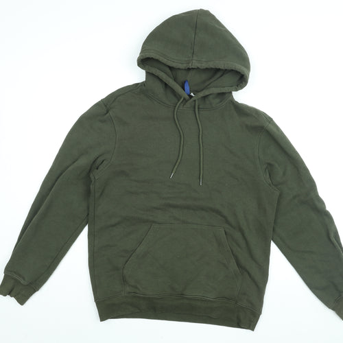 H&M Mens Green Cotton Pullover Hoodie Size S