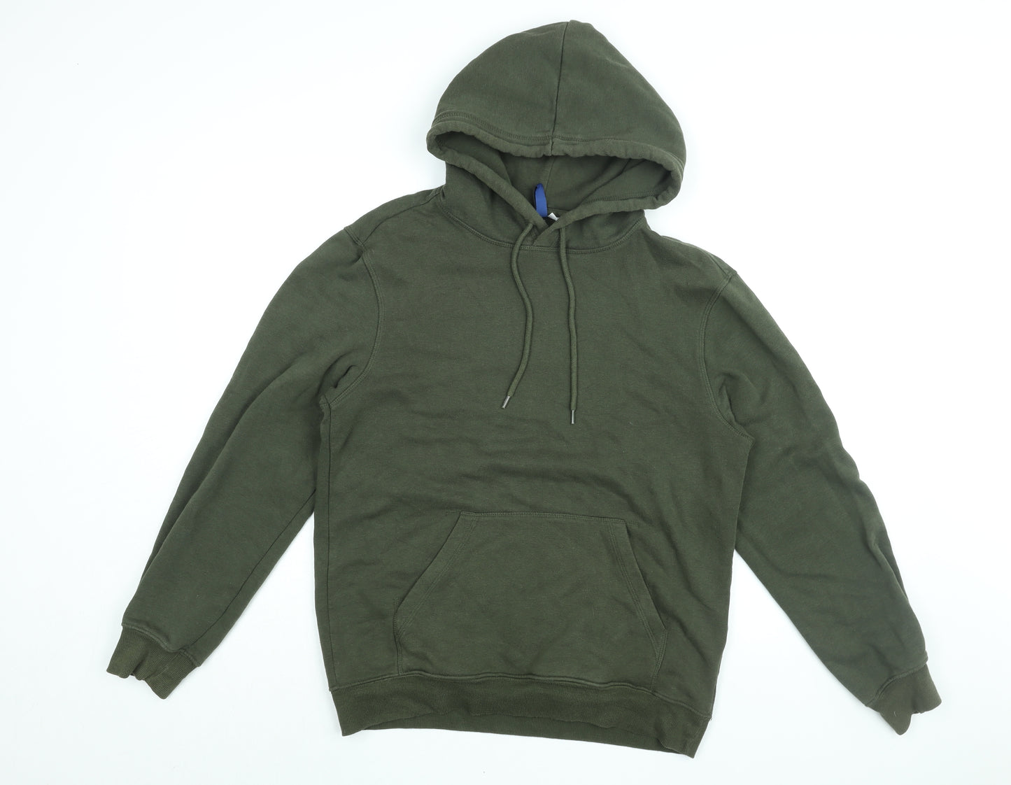 H&M Mens Green Cotton Pullover Hoodie Size S