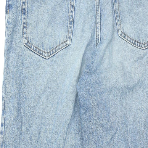 H&M Womens Blue Cotton Boyfriend Jeans Size 10 L31 in Regular Zip