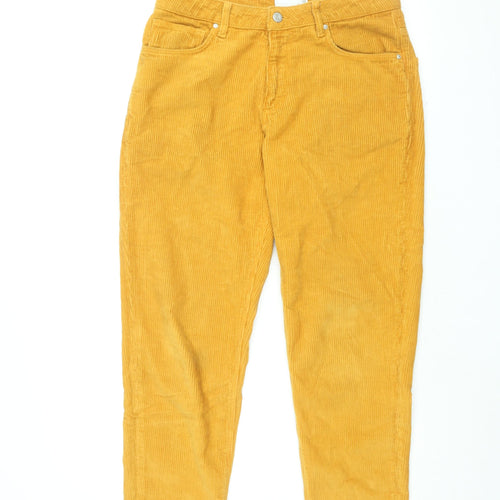 ASOS Womens Yellow Cotton Straight Jeans Size 32 in L32 in Regular Zip - Corduroy