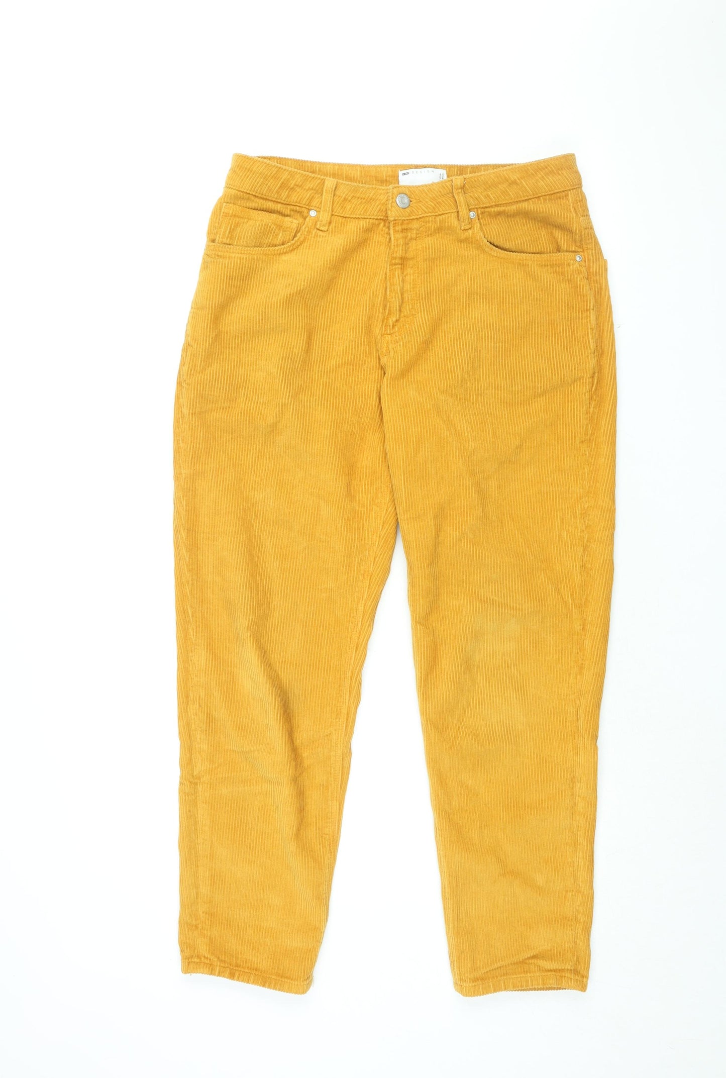 ASOS Womens Yellow Cotton Straight Jeans Size 32 in L32 in Regular Zip - Corduroy