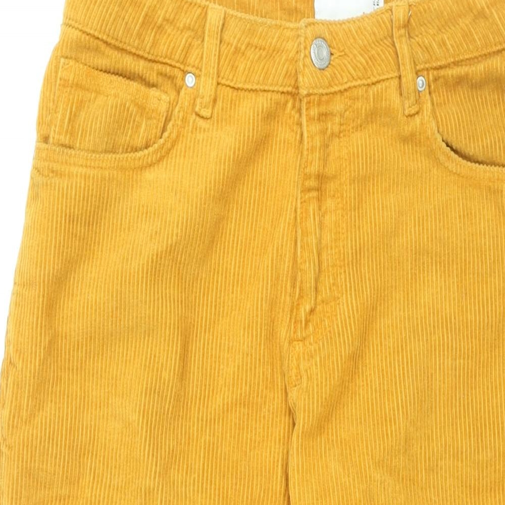 ASOS Womens Yellow Cotton Straight Jeans Size 32 in L32 in Regular Zip - Corduroy